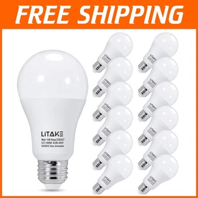 Versatile 12-Pack 15W E26 LED Bulbs, 5000K Bright, Energy Saving for Home Use - Image 1 of 4