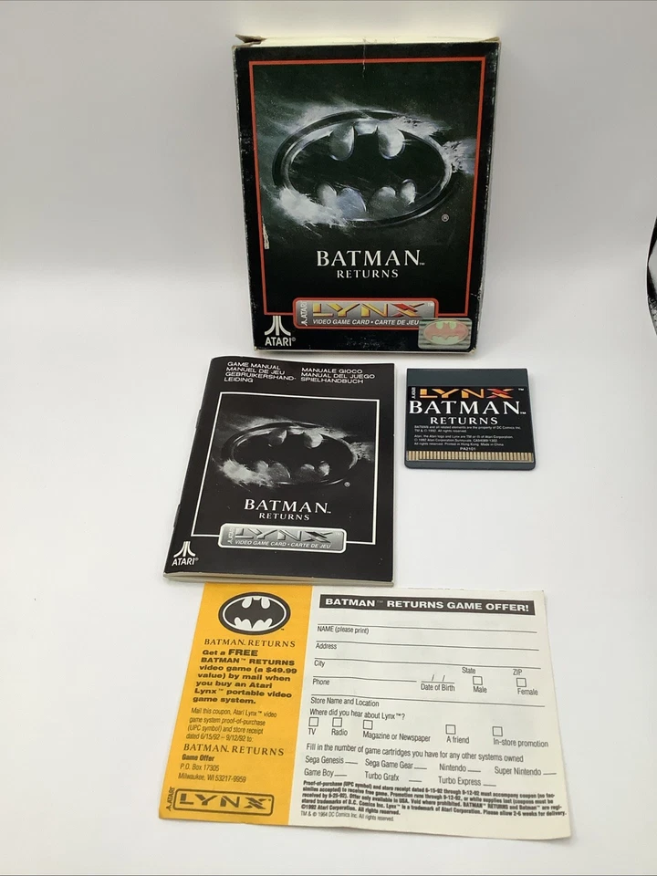 BATMAN RETURNS (Atari Lynx, 1992) Complete In Box - Cib - Image 1 of 2