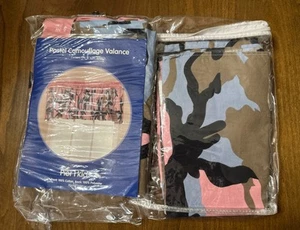 Pier 1 Imports Kids Valance Pastel Camouflage 18" x 88" Pink Blue 100% Cotton - Picture 1 of 4