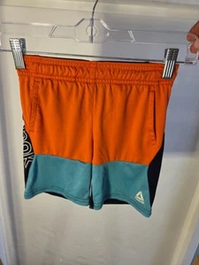 Reebok Toddler Comfy Boy Orange & Teal Blue 100% Polyester Athletic Shorts Sz 4T - Picture 1 of 8
