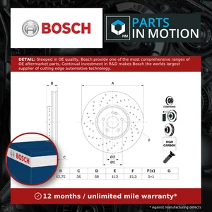 Brake Disc Single Vented fits MERCEDES GLC220 C253, X253 2.2D Front 15 to 19 New - Picture 1 of 7