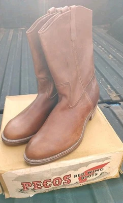 VTG RED WING PECOS USA NOS COWBOY WESTERN BOOTS SHOES RARE ORIG BOX 1155 sz 14 D - Image 1 of 4