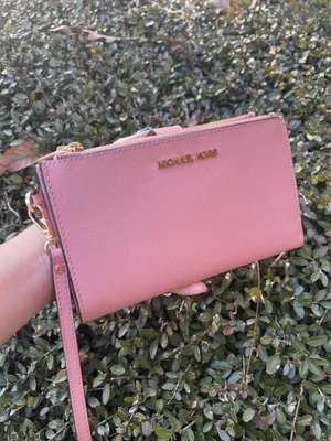 Michael Kors MK Jet Set Travel Double Zip Phone Case Card Holder Wristlet Wallet - image 1 of 4