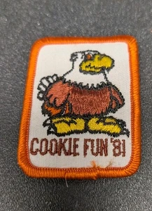 Cookie Fun 1981 Vintage Girl Scouts USA Eagle Patch - Picture 1 of 2