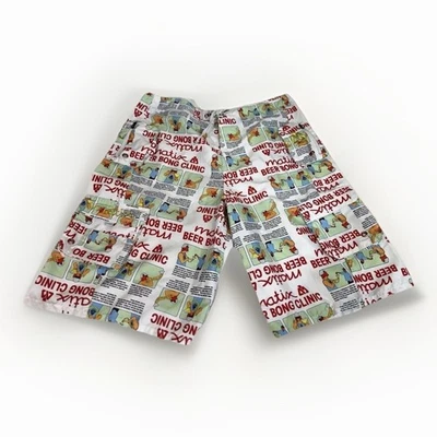 Matix Men's Size 34 Board Shorts Beer Bong Clinic Print Drawstring Mesh Pockets - Image 1 of 4