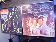 History of Country Music & Roy Rogers & Dale Evans Bible Tells LP's Lot Original