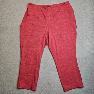 Torrid Active Leggings Womens 1X Cropped Yoga Running Pink Mauve Stretch Pockets - Picture 1 of 14