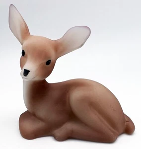 Vintage Fenton Glas braun Hirsch Rehkitz Figur signiert L George 3" - Bild 1 von 8