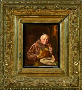 Franz Wünsch  Ölgemälde „Bruder Kellermeister bei der Brotzeit“ um 1903 - Picture 1 of 2
