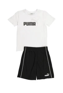 PUMA Toddler Boy 2pc Jersey Tee And Mesh Short Set 3T Black & White - Picture 1 of 4