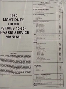 OEM 1980 Chevrolet Light Duty Truck Shop Service Manual Book Series 10-35 Pickup - Picture 1 of 3