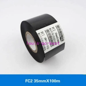10 Pcs Black Hot Stamp Ribbon FC2 35mm x 100m For Coder Printer Machine - Picture 1 of 4