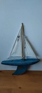 Vintage 14" Star Yacht Wooden Pond Yacht with Metal Rudder - Looks Complete - Picture 1 of 17