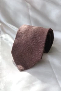 Alex Hitz Rich Chocolate Brown Boucle Sack Cloth Slub Linen? Texture Tie Gingham - Picture 1 of 20