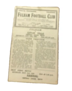 FULHAM V ASTON VILLA - FOOTBALL LEAGUE SOUTH - 27/10/1945 - REPLICA COPY - Picture 1 of 1