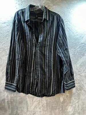 Crazy Horse Mens Size L Black White Geometric Shirt Button Up - Image 1 of 4