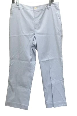 Pantalones de vestir vintage Ralph Lauren azul y blanco a rayas pierna ancha para mujer talla 14 Foto 1 de 2