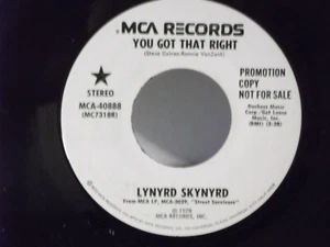 Lynyrd Skynyrd,MCA 40888,"You Got That Right"US,7"45,PROMO,1978, southern rock,M - Picture 1 of 2