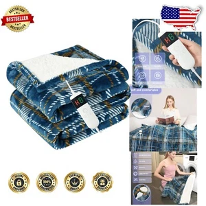 Farmhouse Style Heated Throw Blanket - Perfect for Traveling & Reading Cozy - Picture 1 of 9
