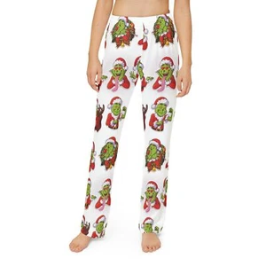 Kids Grinch Pajama Pants - Green Christmas Pajamas for Boys Girls-Gifts for Kids - Picture 1 of 26