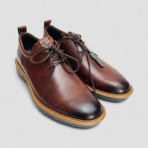 ECCO ST.1 Hybrid Plain Toe Derby Shoes Brown Leather EU 39 US 5-5.5 Comfort Sole - Picture 1 of 15