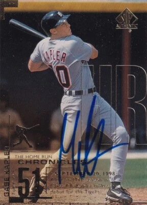 Gabe Kapler Signed 1999 UD SP Authentic Tigers Baseball Card #HR39 2004 Red Sox - Image 1 of 4