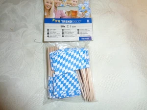 50 Deko Flaggen Picker 7 cm Oktoberfest Wiesn weiß blau Bayern Partypicker  OVP  - Bild 1 von 1