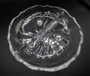 Vintage Heisey Elegant Glass Clear Waverly Divided Relish Dish 6.5" Footed - Picture 1 of 5