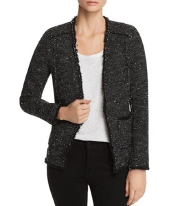 Rebecca Taylor Open Front Tweed Fringe Jacket Size 8 - Picture 1 of 17