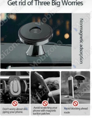 CARICATORE AUTO Wireless Supporto Siliconico UNIVERSALE funziona Senza MAGSAFE - Immagine 1 di 4