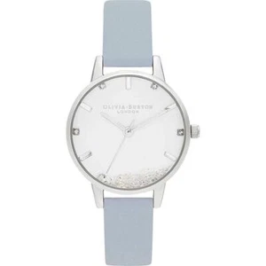 Olivia Burton OB16SG07 Ladies' Silver Blue Leather Strap Quartz Watch (Ø 30 mm) - Picture 1 of 5