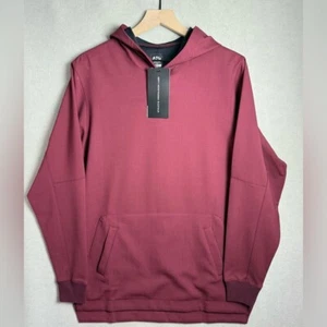 APL Woolmark Hoodie Burgundy Red Wool Sweatshirt Pockets Pullover Men’s size S - Picture 1 of 15