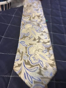 Tasso Elba Men’s Necktie Flower Paisley’s Brown Purple - Picture 1 of 5