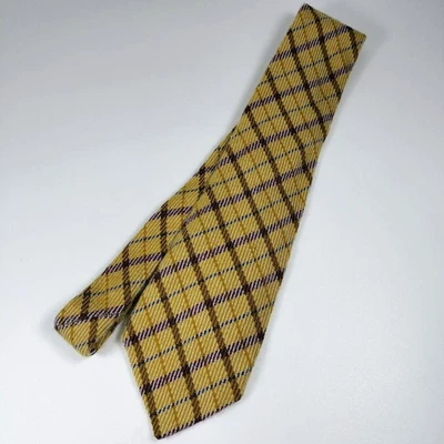 Corbata Giorgio Armani Lana Cuadros 9cm Beige Brillante Excelente Estado Usada Foto 1 de 4