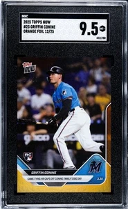 2025 Topps Now Griffin Conine #23, Tying HR on Family Day card Orange #12/25 RC - Picture 1 of 2
