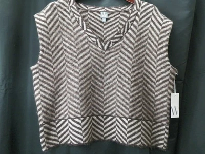 Worthington Women's Wool Blend Brown Herringbone Pull Over Vest Size 2X - Image 1 of 4