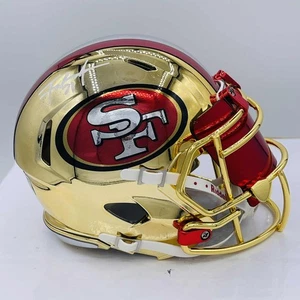 Frank Gore San Francisco 49ers signed chrome Gold mini helmet CHROME DECALS - Picture 1 of 6