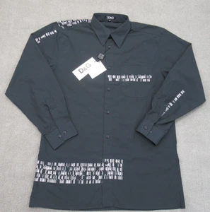 Dolce & Gabbana Shirt Men's Medium Black White Graphic AOP Button Up New NWT - Picture 1 of 15