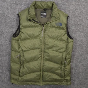 The North Face Aconcagua Vest Mens M Green Down Puffer Full Zip Outdoor Hiking - Picture 1 of 11