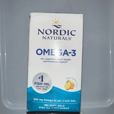 Geles blandos de aceite de pescado purificado Omega 3 Nordic Naturals 690 mg - 180 unidades Foto 1 de 3