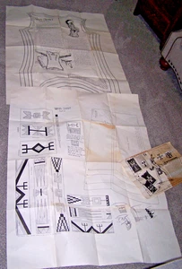 Vintage 1953 Indian Outfit Costume War Shirt pattern pts 1 and 2 Plume Trading - Picture 1 of 9