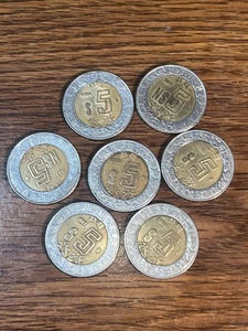 7 Mexiko 5 Peso 1993 1994 1997 2-2005 2-2006 - Bild 1 von 2