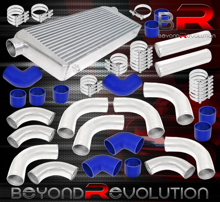 Intercooler de aluminio 31" X 11,5 "X 3" + Kit de tuberías pulidas de día de 3,0" + Acoplador Foto 1 de 1