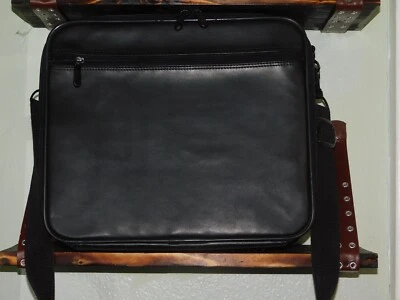 TARGUS CAMERA BAG LARGE BLACK LEATHER MANY POCKETS & POUCHES & ADJUSTABLE STRAP - Imagem 1 de 4