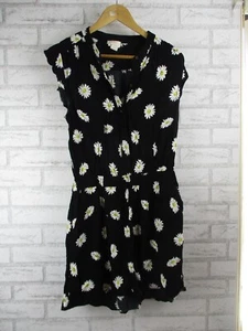 Kate Spade new york womens jumpsuit playsuit black white daisy print 8 - Picture 1 of 10