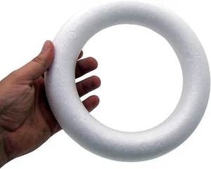 White Foam Wreath for Crafting, DIY Arts and Crafts for Home Decor, 8.5 Inches - Picture 1 of 4