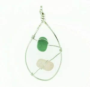 Handmade & Wire Wrapped Natural Gemstone Stainless Pendant - Picture 1 of 12