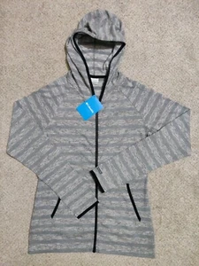 Columbia Women's Gray Striped Full Zip Hoodie Size S - Picture 1 of 9