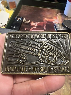 Motosserra de boliche vintage I Cleared The Wood 1977-1978 Homelite patrocinada 7-10  - Imagem 1 de 4