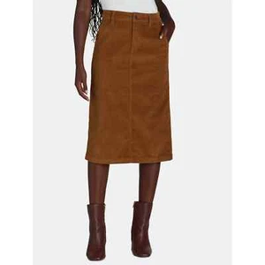TIME AND TRU - PLUS SIZE: 18 - Corduroy Stretch Midi Skirt W/ Back Slit - NEW! - Picture 1 of 5